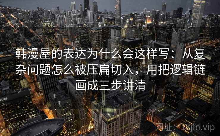 韩漫屋的表达为什么会这样写：从复杂问题怎么被压扁切入，用把逻辑链画成三步讲清